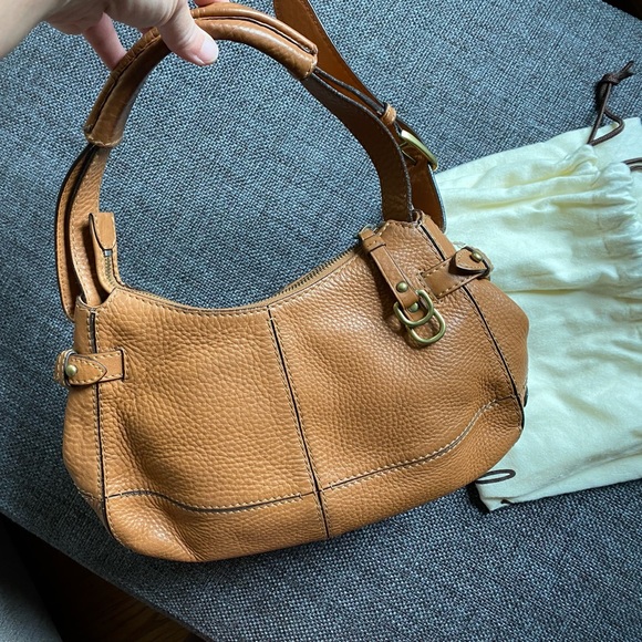 Cole Haan Rusty Brown Orange Leather Hobo Shoulder Bag with Dust Bag - Picture 15 of 16